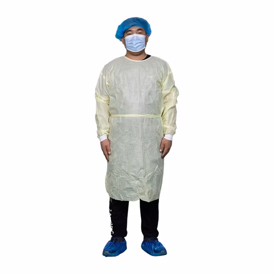 Medical Supplies Disposable Blue SMS Medical Gown Isolation Gown Surgical Gown for Hospital Medical Use