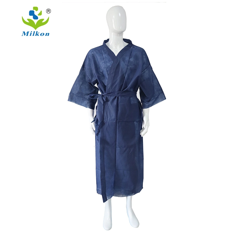 Nonwoven Kimonos Disposable SPA Wear Gown Hairdressing Salon Gown White Black Bathrobe PP Kimono Robe Disposable Cape