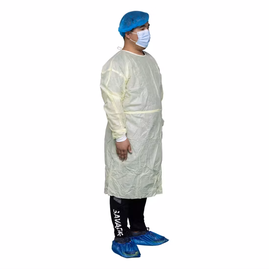 Medical Supplies Disposable Blue SMS Medical Gown Isolation Gown Surgical Gown for Hospital Medical Use