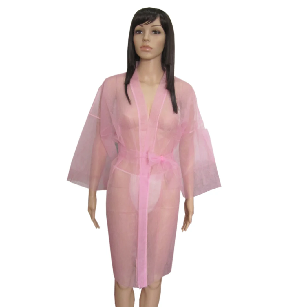 Disposable SPA Wrap Robe Disposable Non-Woven Bathrobe Disposable Kimono Robe
