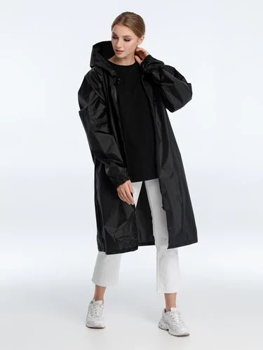 Wholesale Black Fashion Portable Outdoor Rain Coat