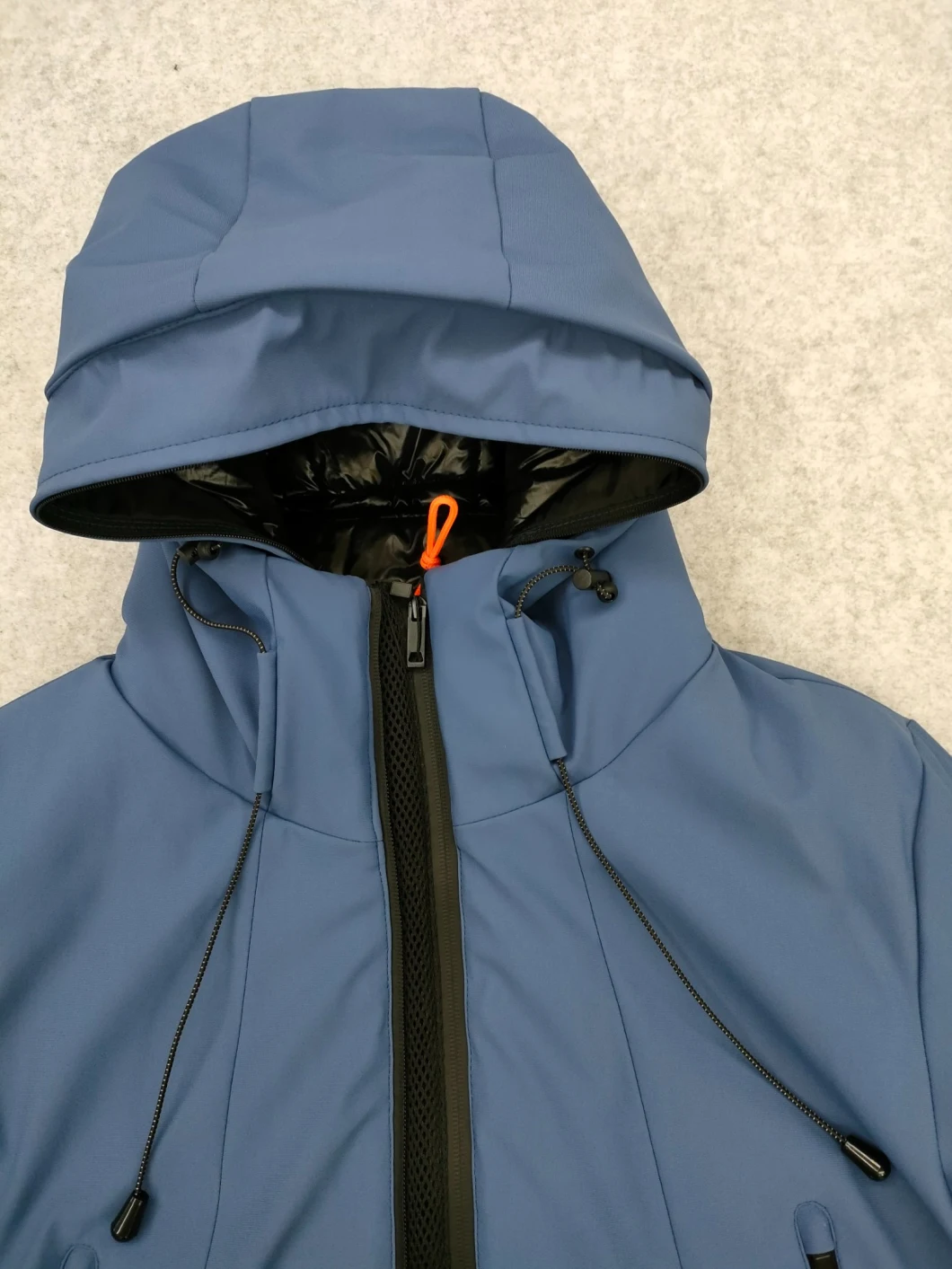 Men&prime;s Spandex-Nylon Technich Sports out Wear Contrast Front Zipper Hoodie Jacket/Rain Coat