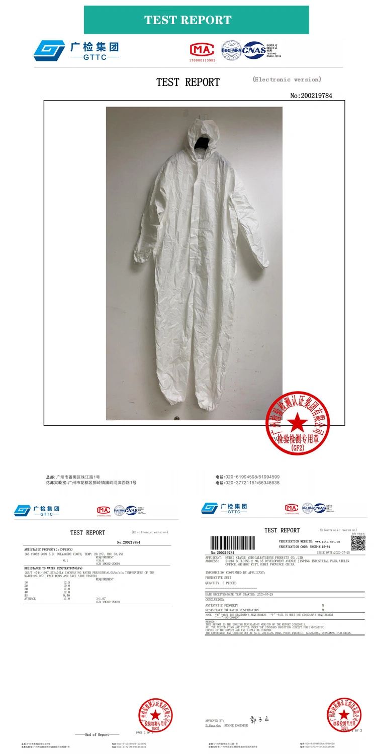 Factory Direct Supply Disposable Non-Woven Surgical Gown SMS Medical Isolation Gown One-Piece Protective Gown with Hood