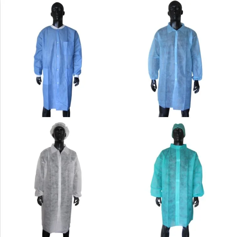 Disposable EU Standard Non Woven Lab Coat Hospital Coat Hospital Visitor Coat