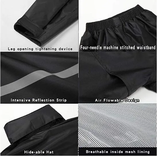 En20471 PU/PVC Breathable Coating Reflective Safety Rainsuit Waterproof Rainwear Windproof Raincoat