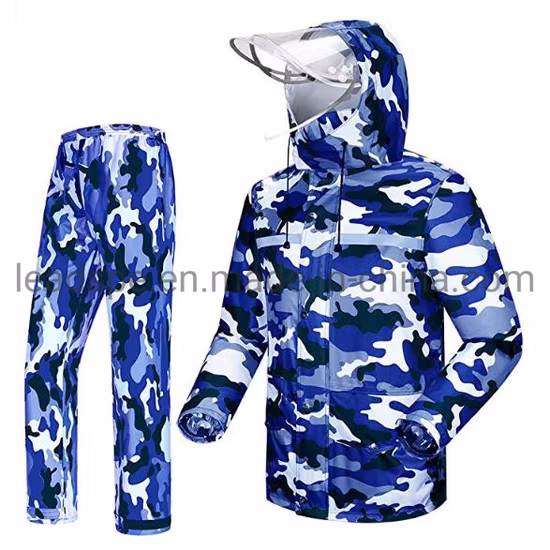 En20471 PU/PVC Breathable Coating Reflective Safety Rainsuit Waterproof Rainwear Windproof Raincoat
