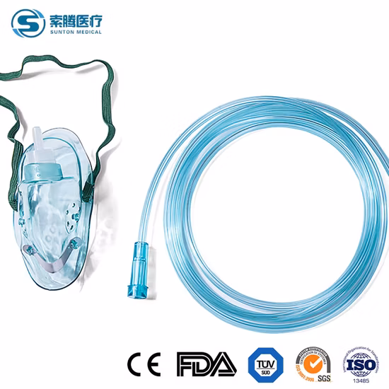 Medical Instrument Disposable Sterile PVC Portable Simple Infant Neonate Child Adult Tracheostomy Oxygen Face Mask