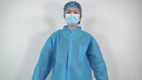Disposable EU Standard Non Woven Lab Coat Hospital Coat Hospital Visitor Coat