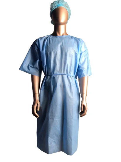 Non Woven SMS Hospital Patient Gown Medical Disposable Pajamas
