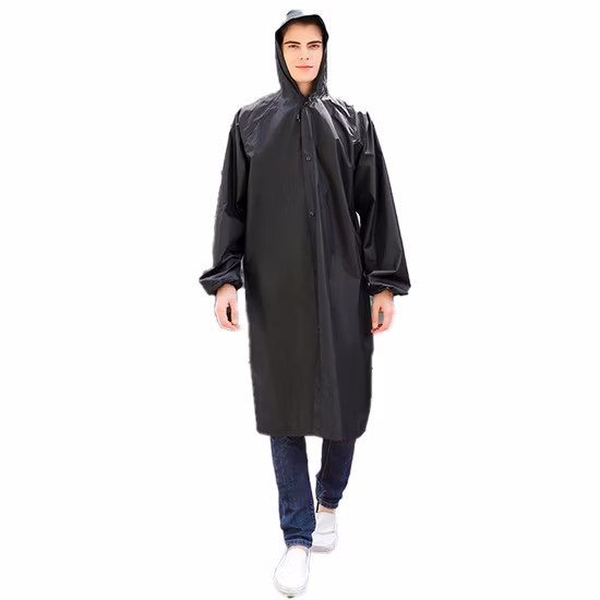 Wholesale Black Fashion Portable Outdoor Rain Coat