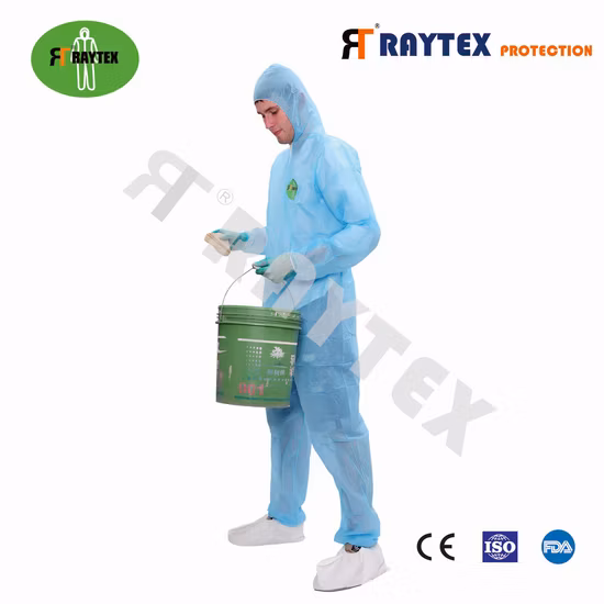 Nonwoven PP SMS Disposable Safety Protective Medical Hospital Overall Working Farm Coverall with Hood