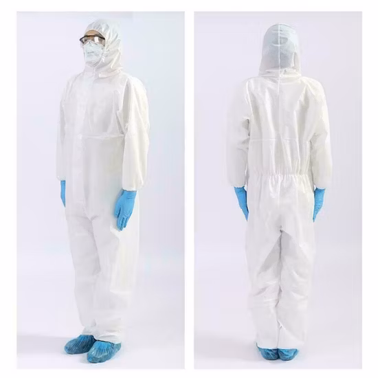 Microporous Safety Protective Chemical Disposable Coverall with Hoodie & Booties