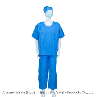 Disposable SMS Pajamas Kits with Shirt and Trousers for Medical Use/Anti-Bacterial SMS Pajamas Kits