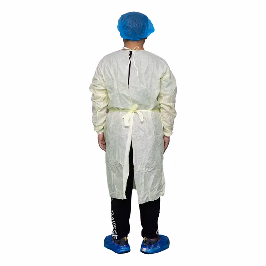Medical Supplies Disposable Blue SMS Medical Gown Isolation Gown Surgical Gown for Hospital Medical Use
