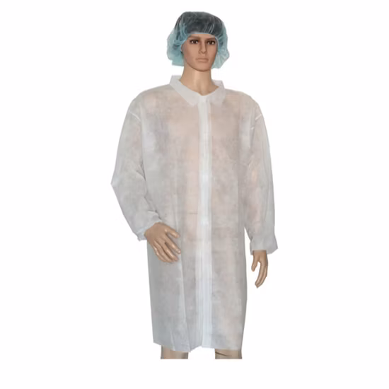 Disposable Lab Coat Professional Polypropylene Laboratory Coat Science Jacket Industrial Visitor Coats with Large Pockets Elastic Cuffs for Kids Adult Classroom