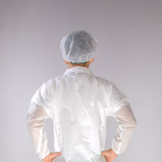 Comfortable Uniform Non Woven Disposable Medical Jacket Visitor Coat White SMS PP Lab Coat for Hospital